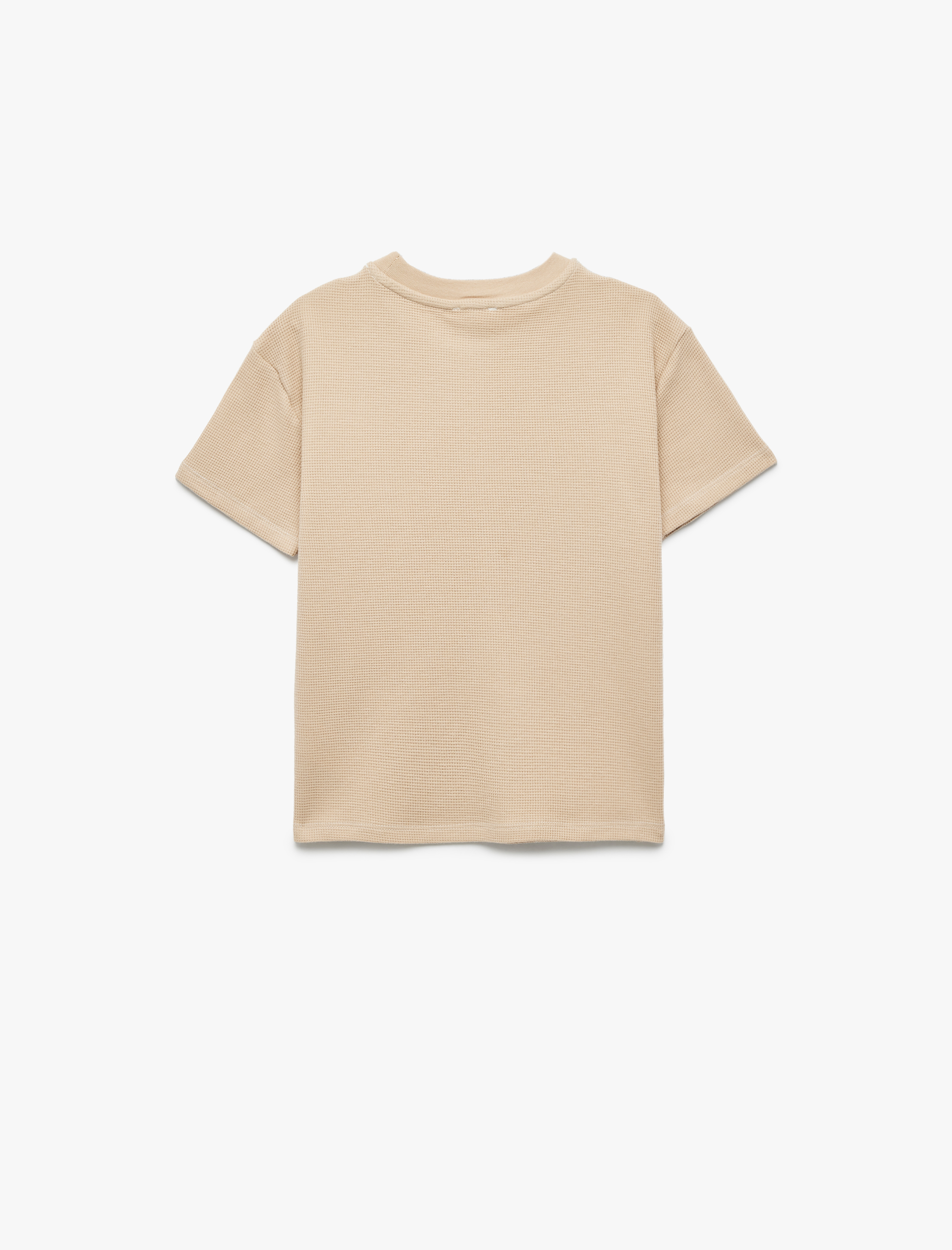  Erkek Çocuk Nakış Detaylı Kısa Kollu Bisiklet Yaka Pamuklu Tişört