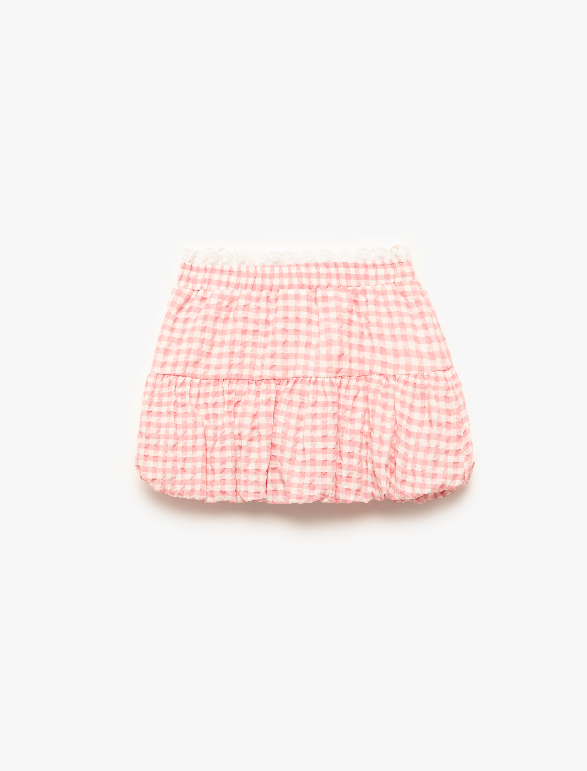  Kız Bebek Kurdele Detaylı Beli Lastikli Pötikare Balon Etek