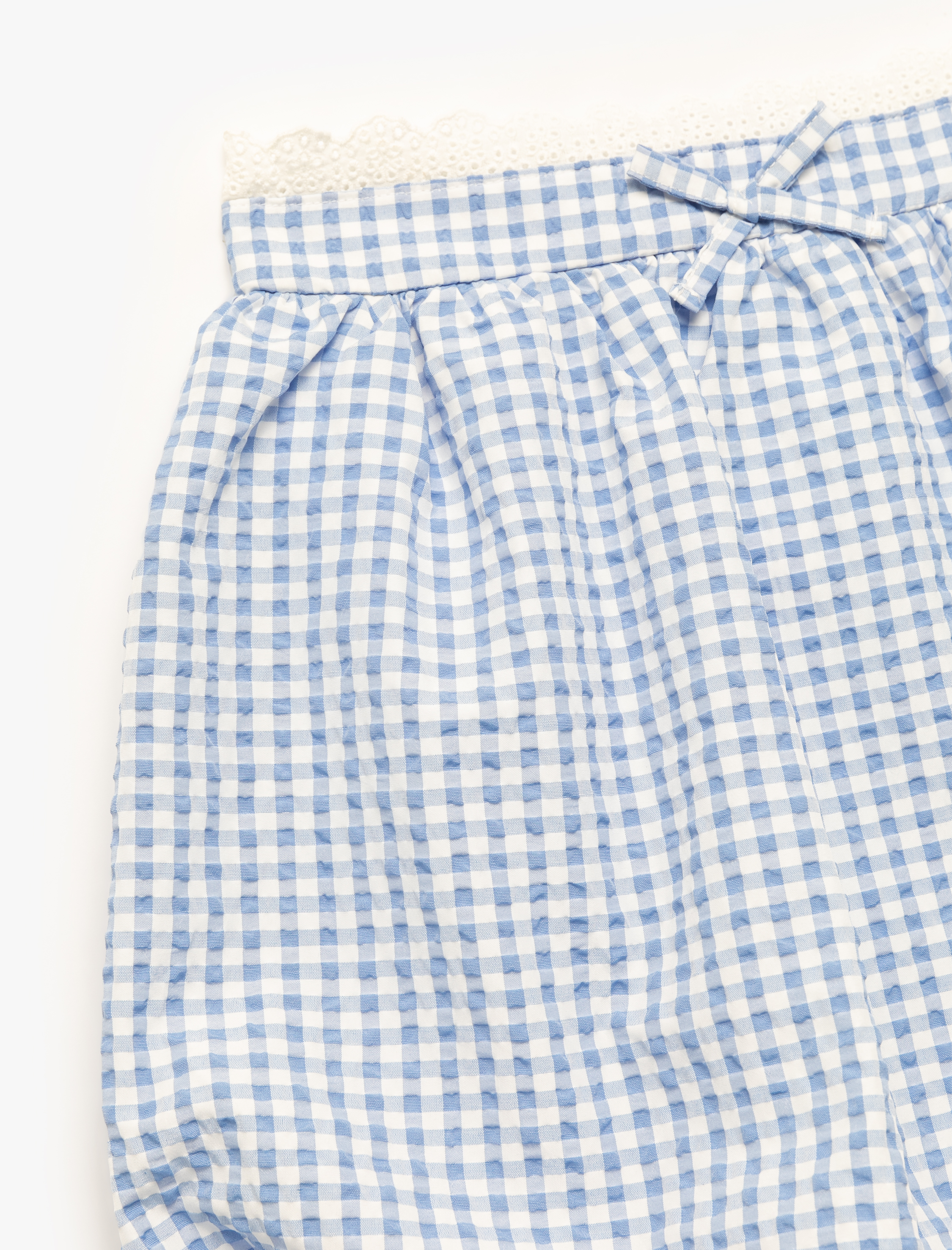  Kız Çocuk Kurdele Detaylı Beli Lastikli Pötikare Balon Etek