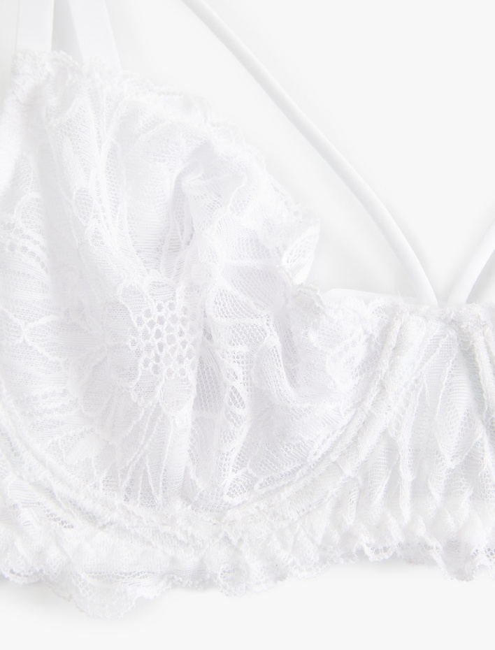  Dantel Detaylı Dolgusuz Balenli Sütyen