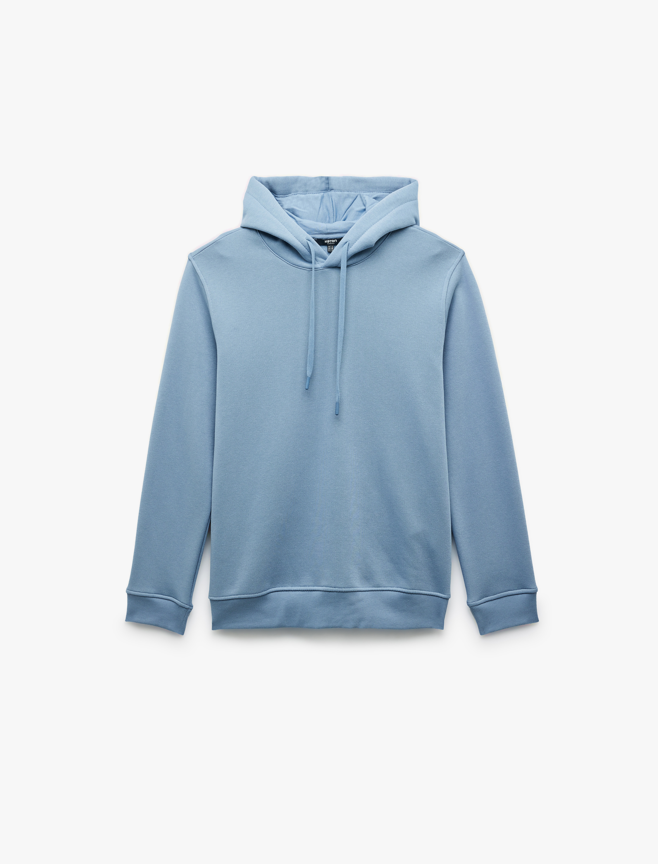   Şardonlu Uzun Kollu Basic Kapşonlu Sweatshirt