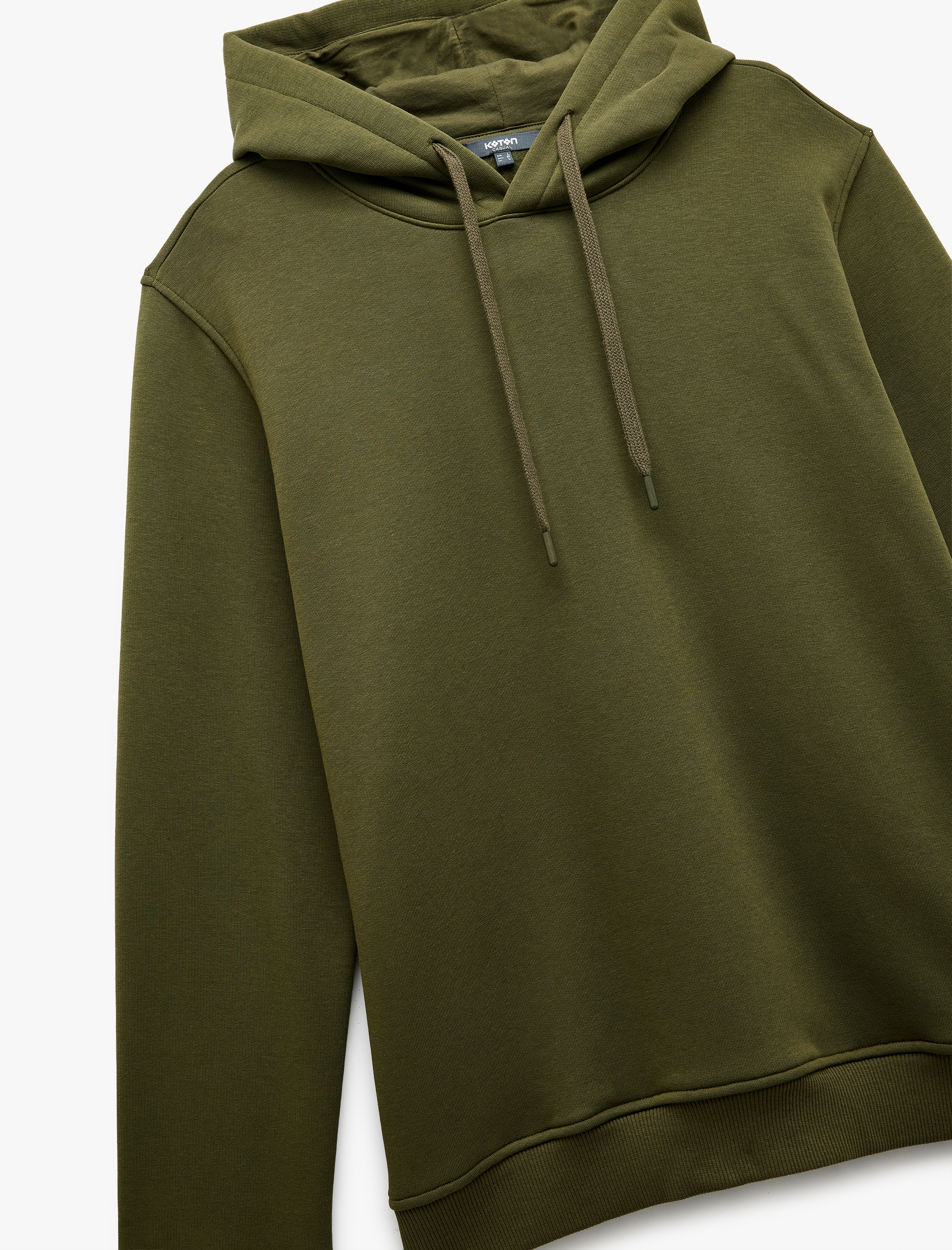   Şardonlu Uzun Kollu Basic Kapşonlu Sweatshirt