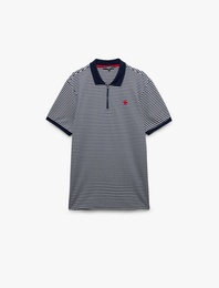 Regular Fit Kısa Kollu Fermuarlı Polo Yaka Tişört
