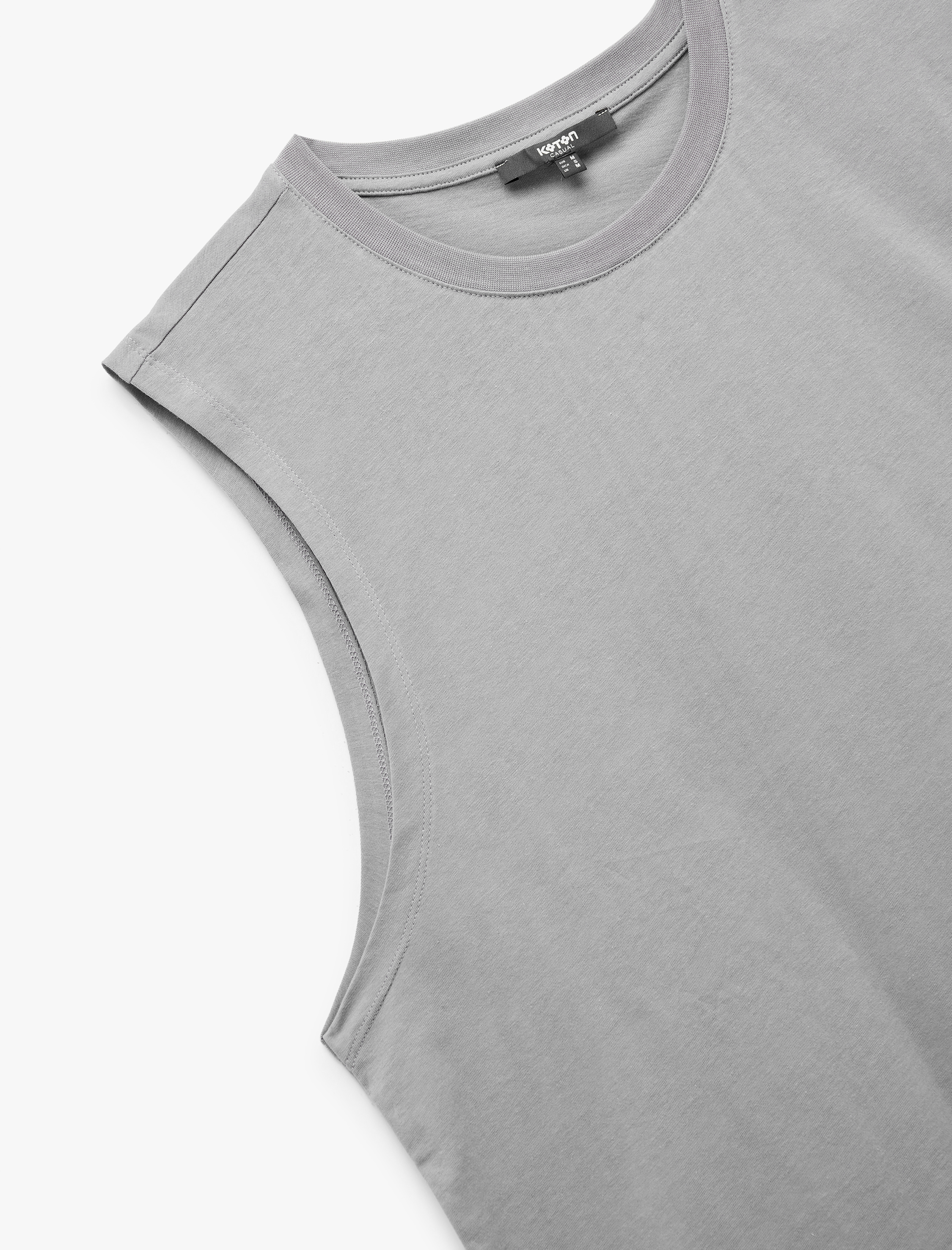   Bisiklet Yaka Regular Fit Pamuklu Kolsuz Tişört