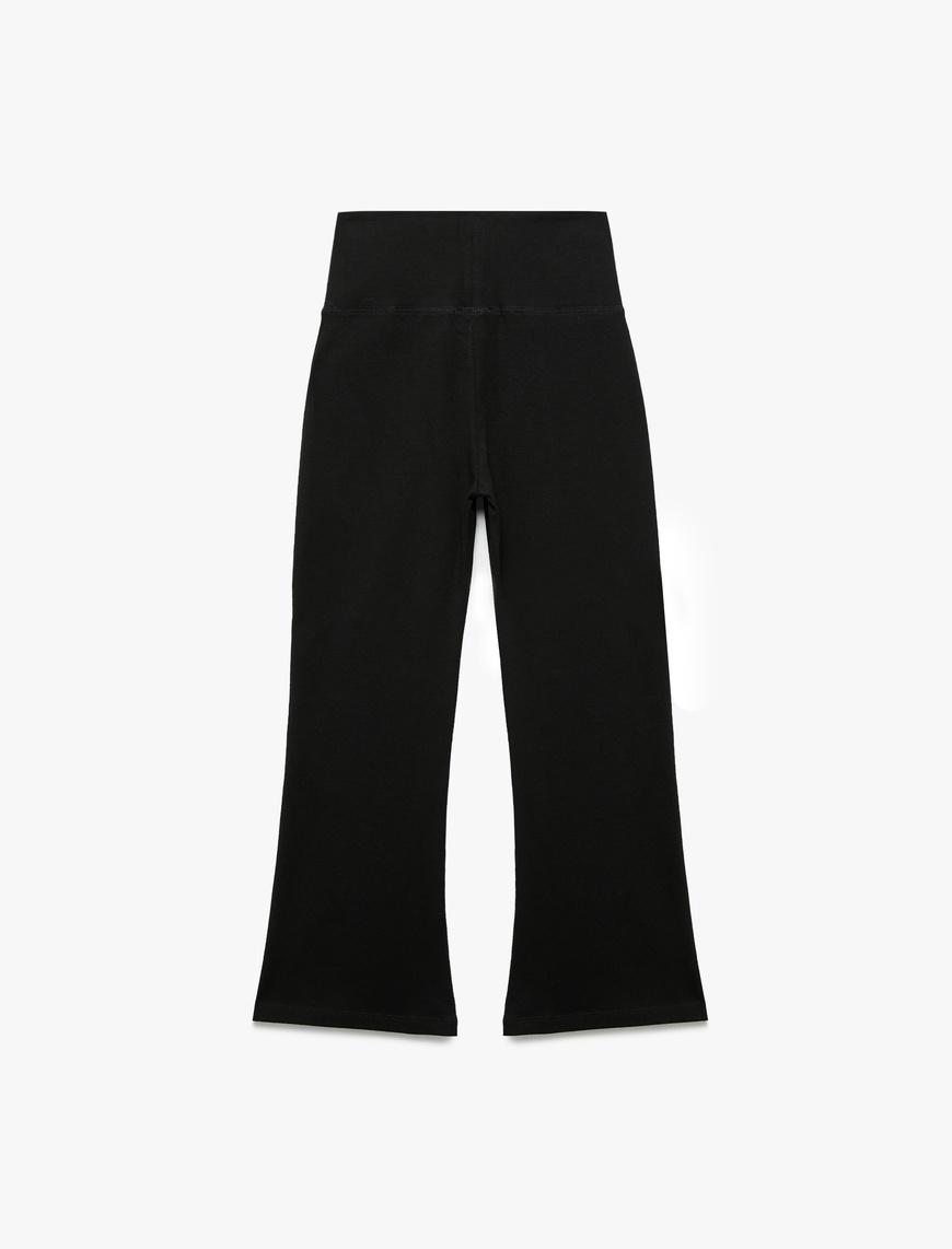  Kız Çocuk Pamuklu İspanyol Paça Slim Fit Basic Pantolon