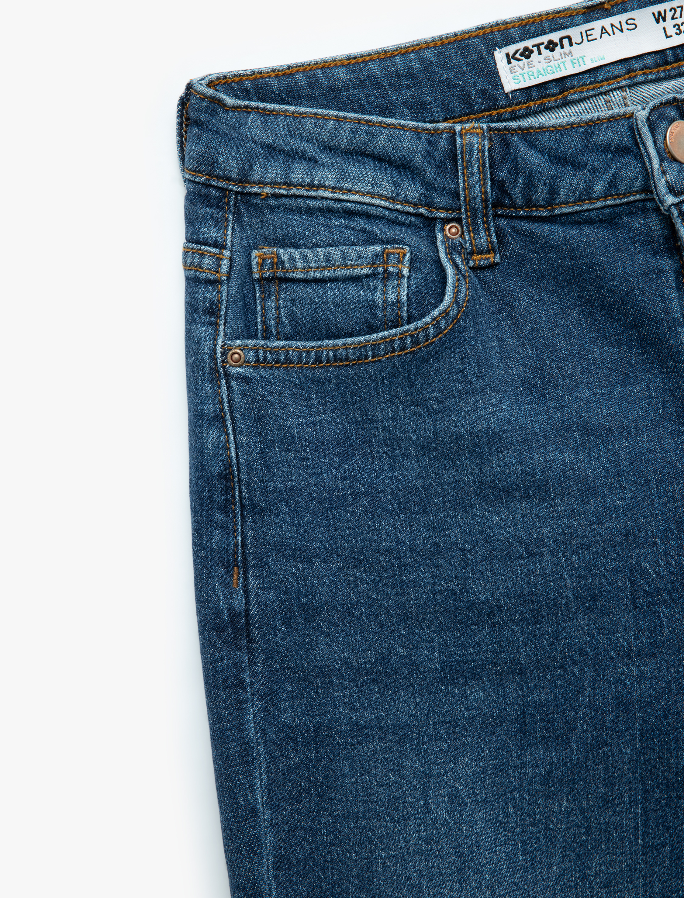   Normal Bel Kısa Düz Paça Dar Kalıp Jean Pantolon - Slim Straight Jeans