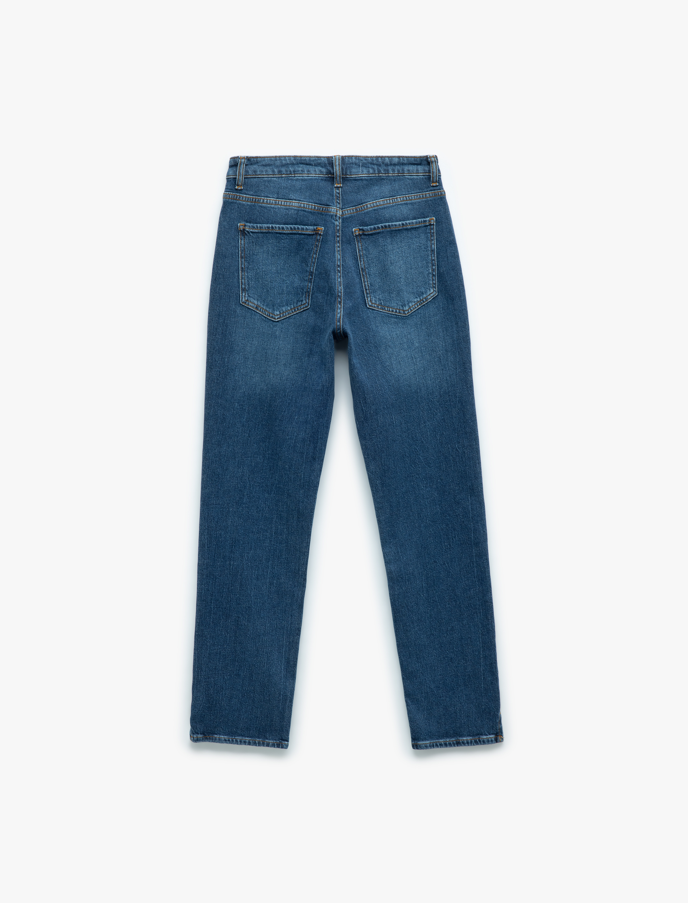   Normal Bel Kısa Düz Paça Dar Kalıp Jean Pantolon - Slim Straight Jeans