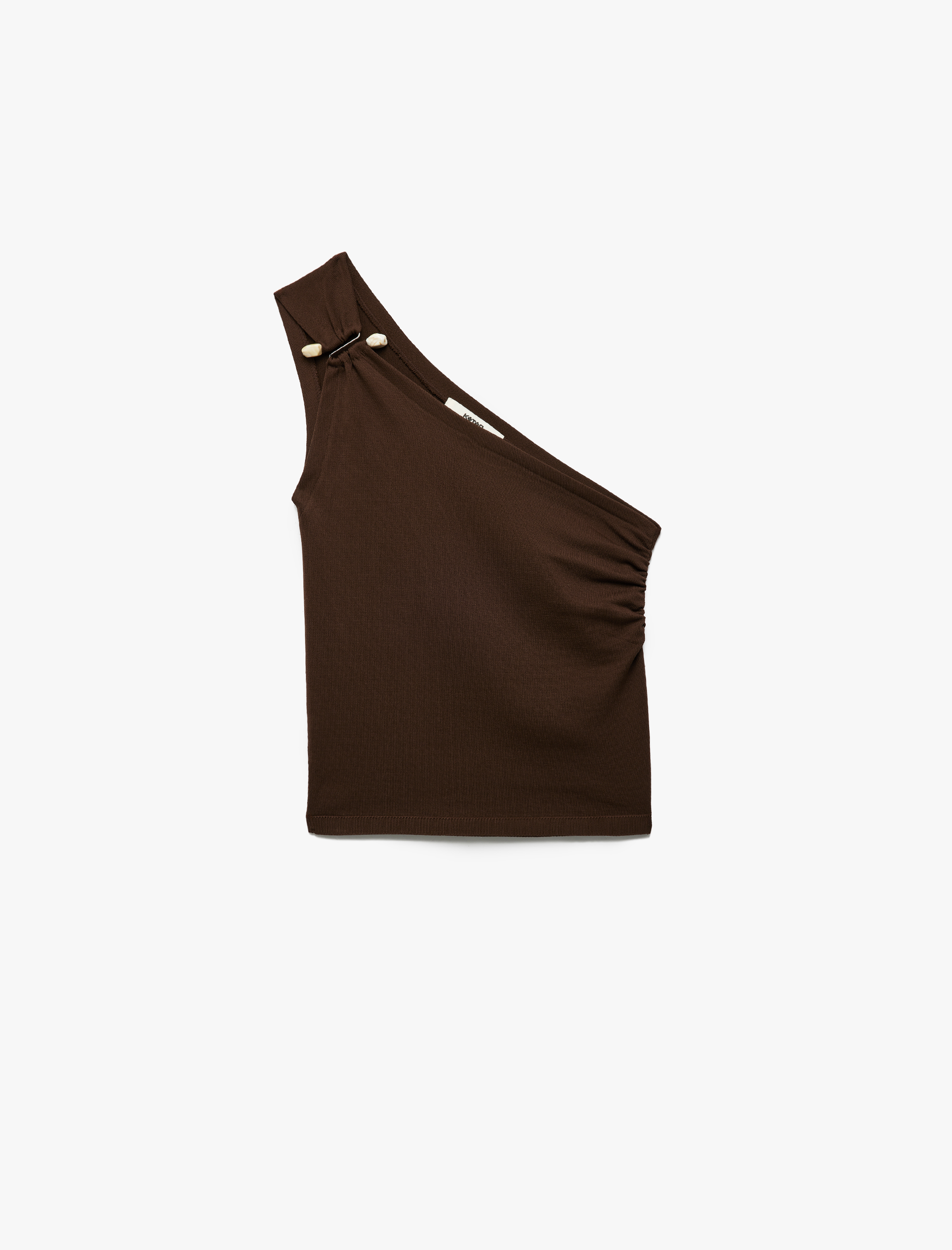   Koton X Melis Ağazat - Metal Aksesuarlı Kolsuz Tek Omuz Bluz