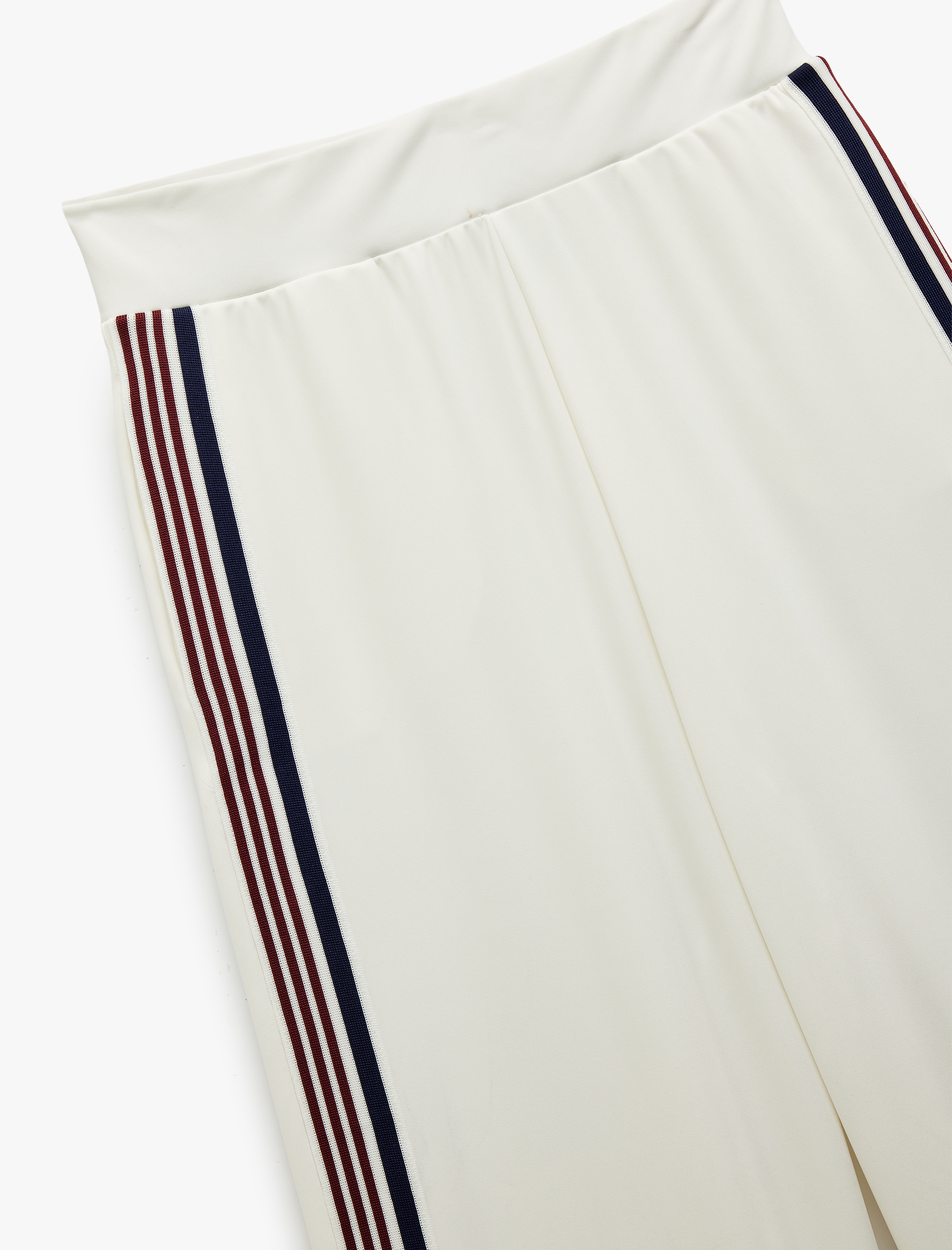   Yüksek Bel Grogren Detaylı Geniş Paça Çizgili Spor Eşofman Altı