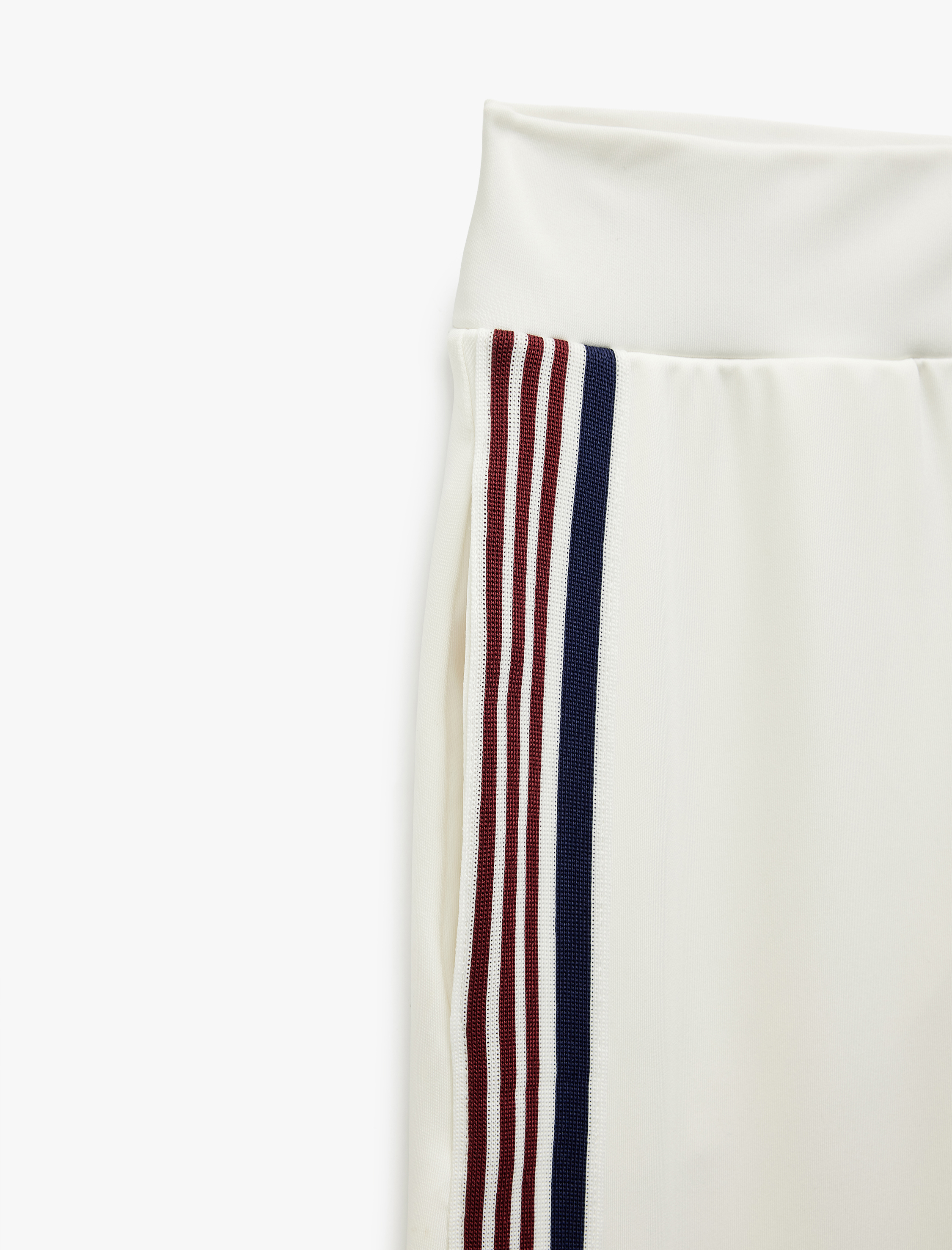   Yüksek Bel Grogren Detaylı Geniş Paça Çizgili Spor Eşofman Altı