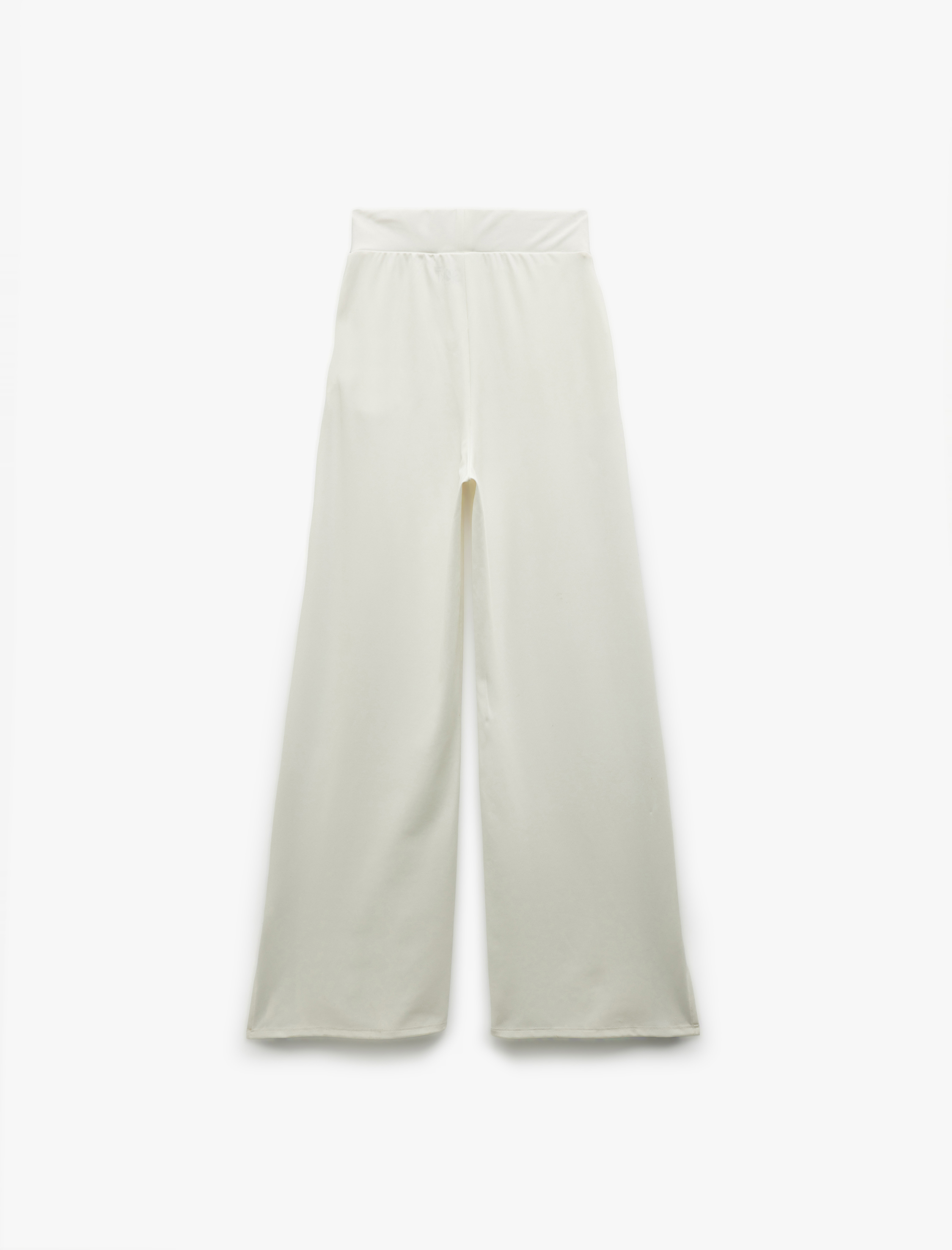   Yüksek Bel Grogren Detaylı Geniş Paça Çizgili Spor Eşofman Altı