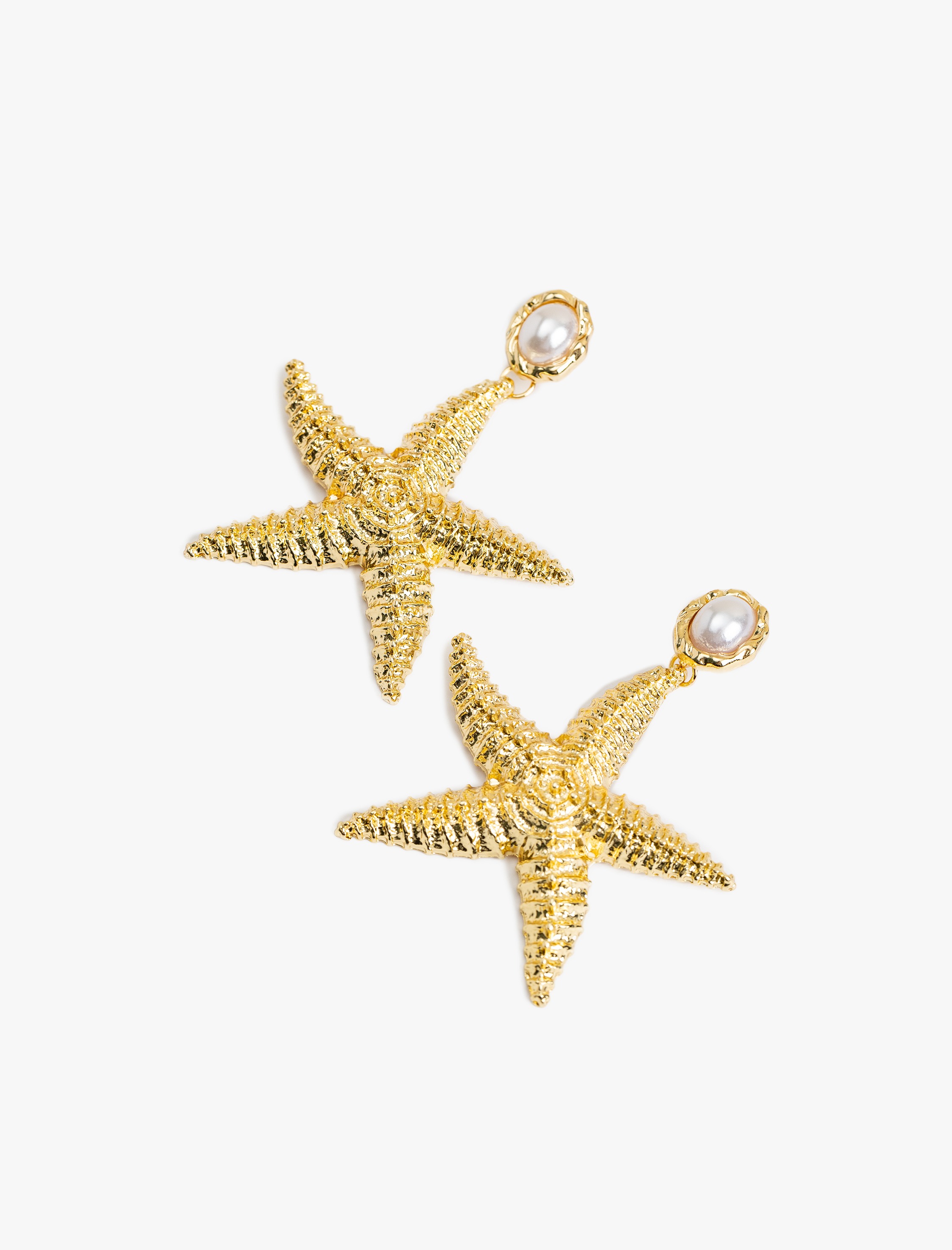  Kadın İnci Boncuk Detaylı Sallantılı Deniz Yıldızı Küpe  - Koton X Melis Ağazat