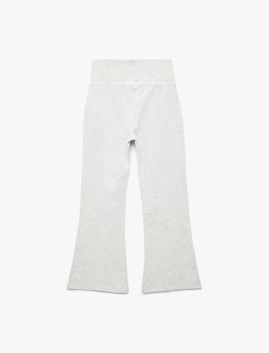  Kız Çocuk Pamuklu İspanyol Paça Slim Fit Basic Pantolon