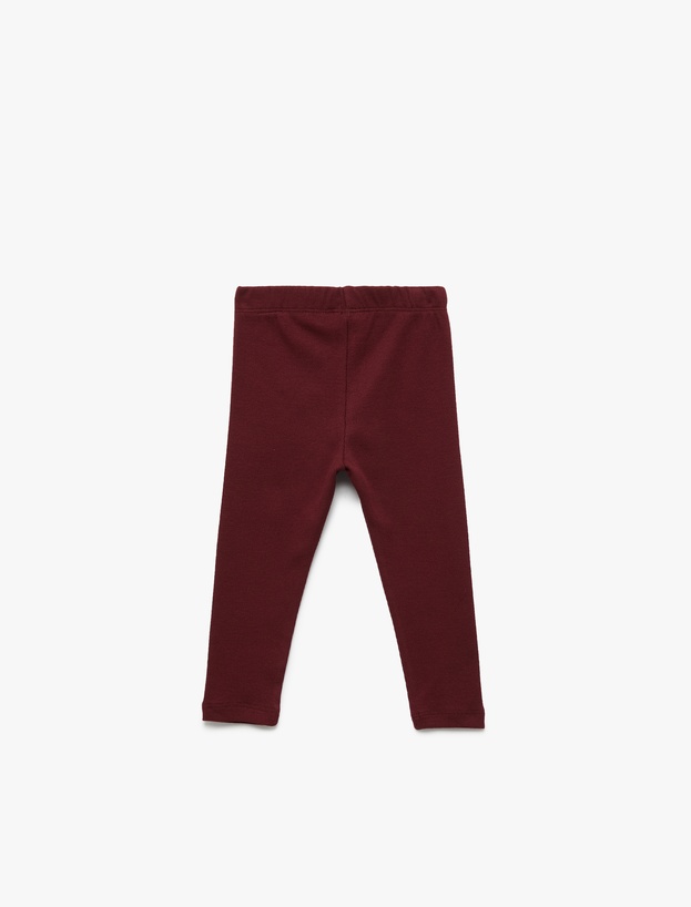 Pamuklu Kaşkorse Beli Lastikli Basic Uzun Tayt_1