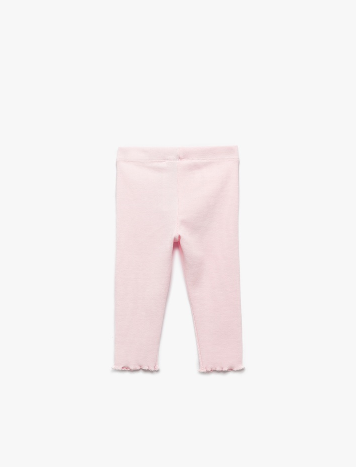 Kız Bebek Pamuklu Kaşkorse Etiket Detaylı Basic Uzun Tayt