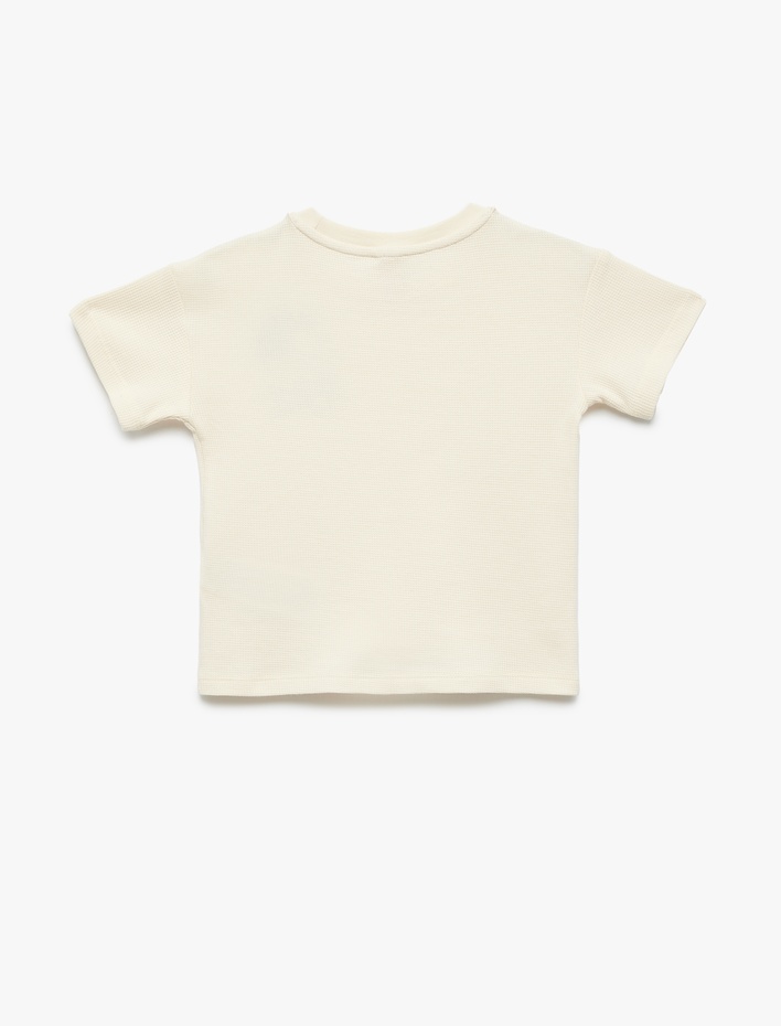 Erkek Bebek Bisiklet Yaka Yaz Temalı Kısa Kollu Baskılı Tişört