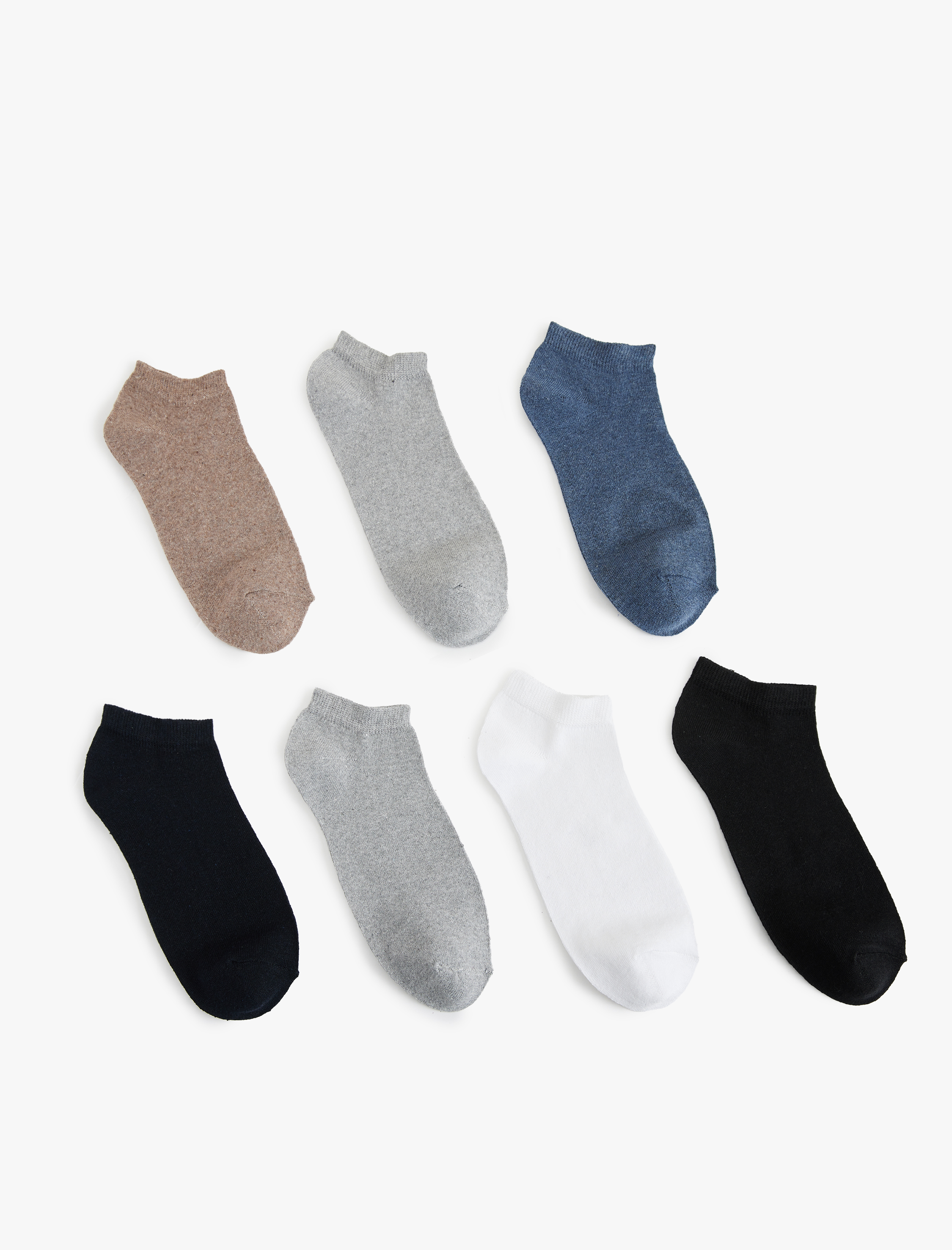  Erkek 7'li Çok Renkli Patik Çorap Seti