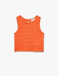 Bisiklet Yaka Kolsuz Slim Fit Kroşe Atlet
