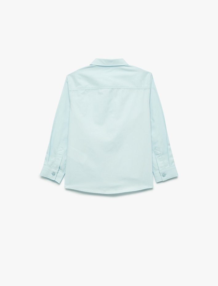 Erkek Çocuk Pamuklu Okul Klasik Yaka Uzun Kollu Basic Okul Gömleği