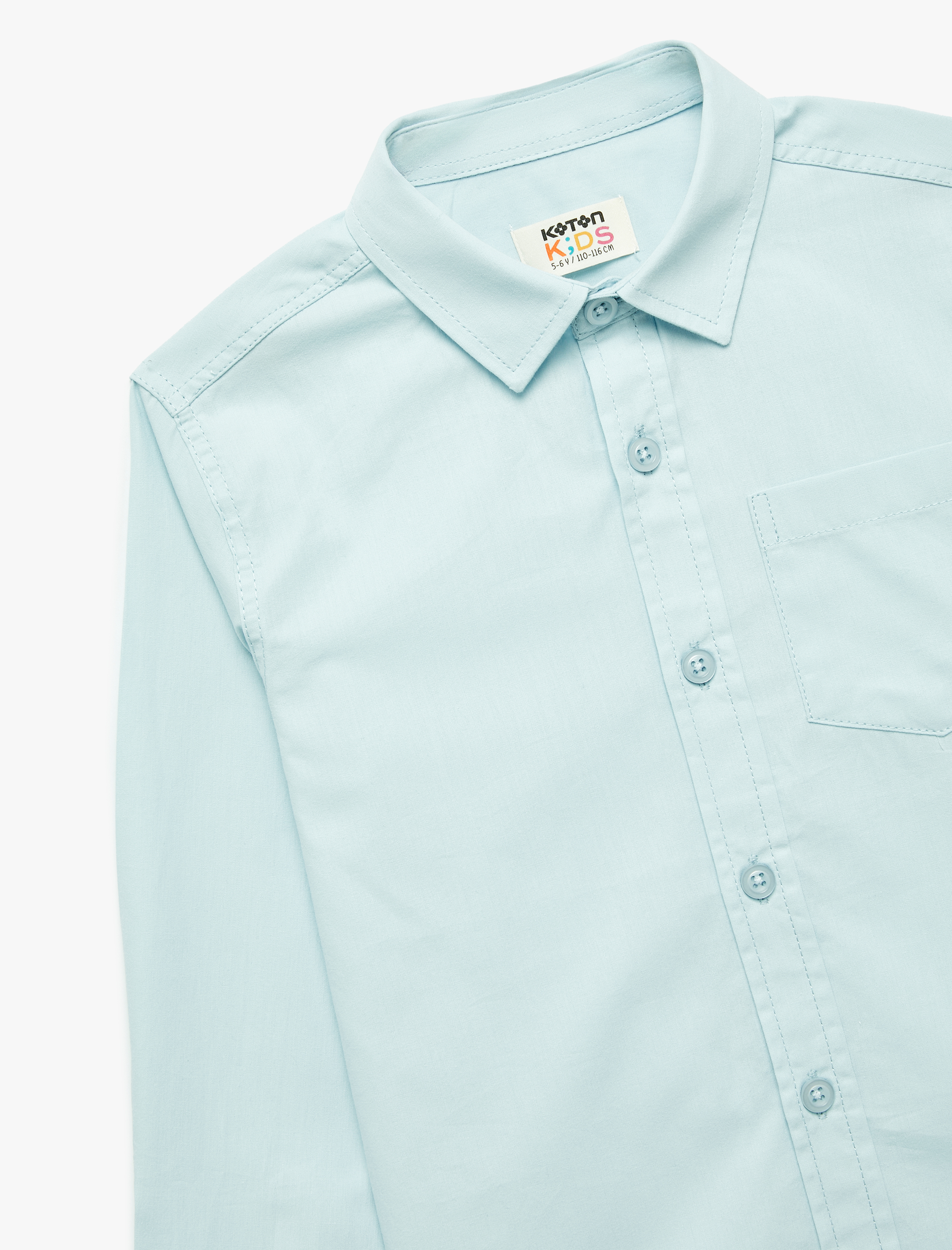 Erkek Çocuk Pamuklu Okul Klasik Yaka Uzun Kollu Basic Okul Gömleği