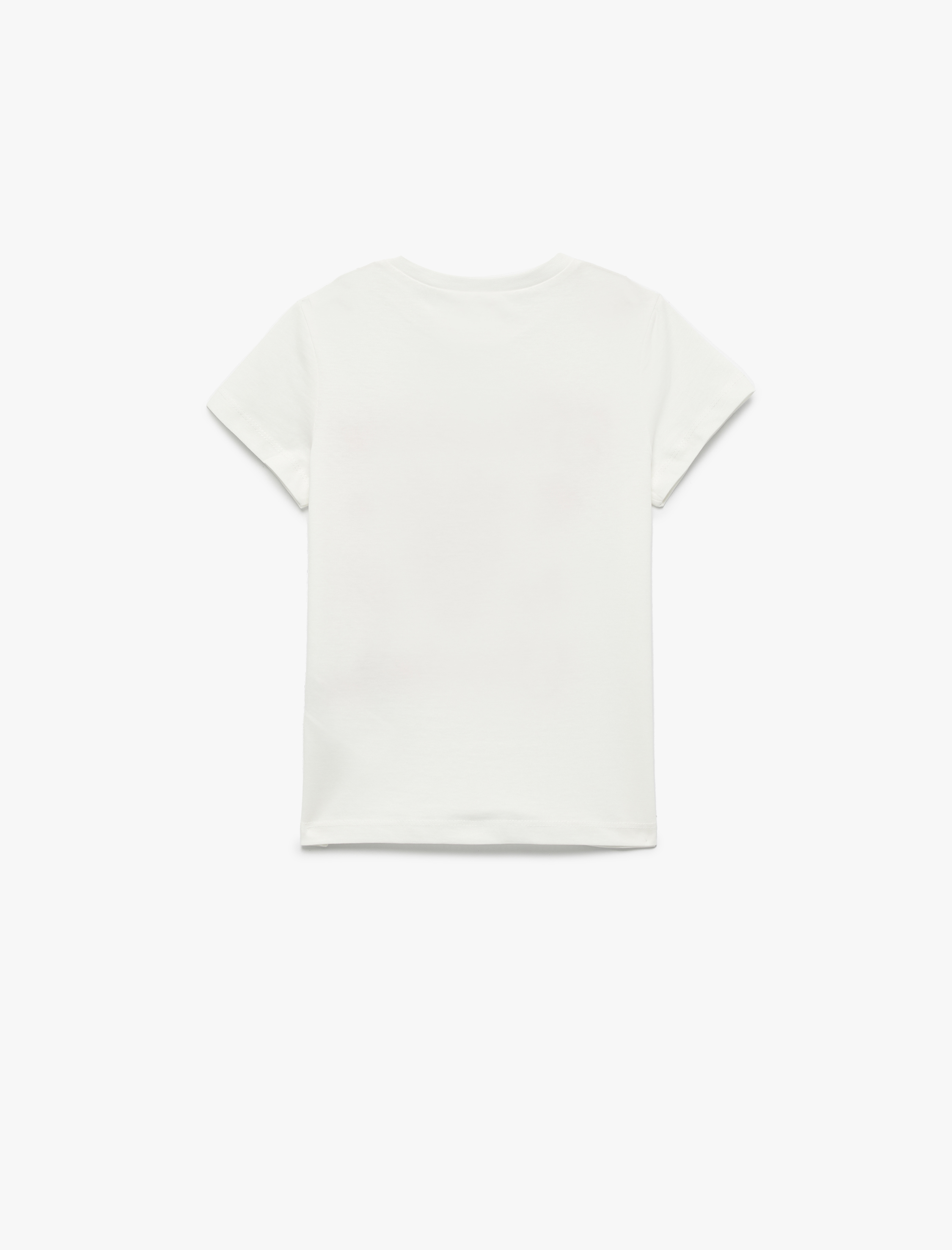  Kız Çocuk Çilek Baskılı Pamuklu Bisiklet Yaka Kısa Kollu Tişört