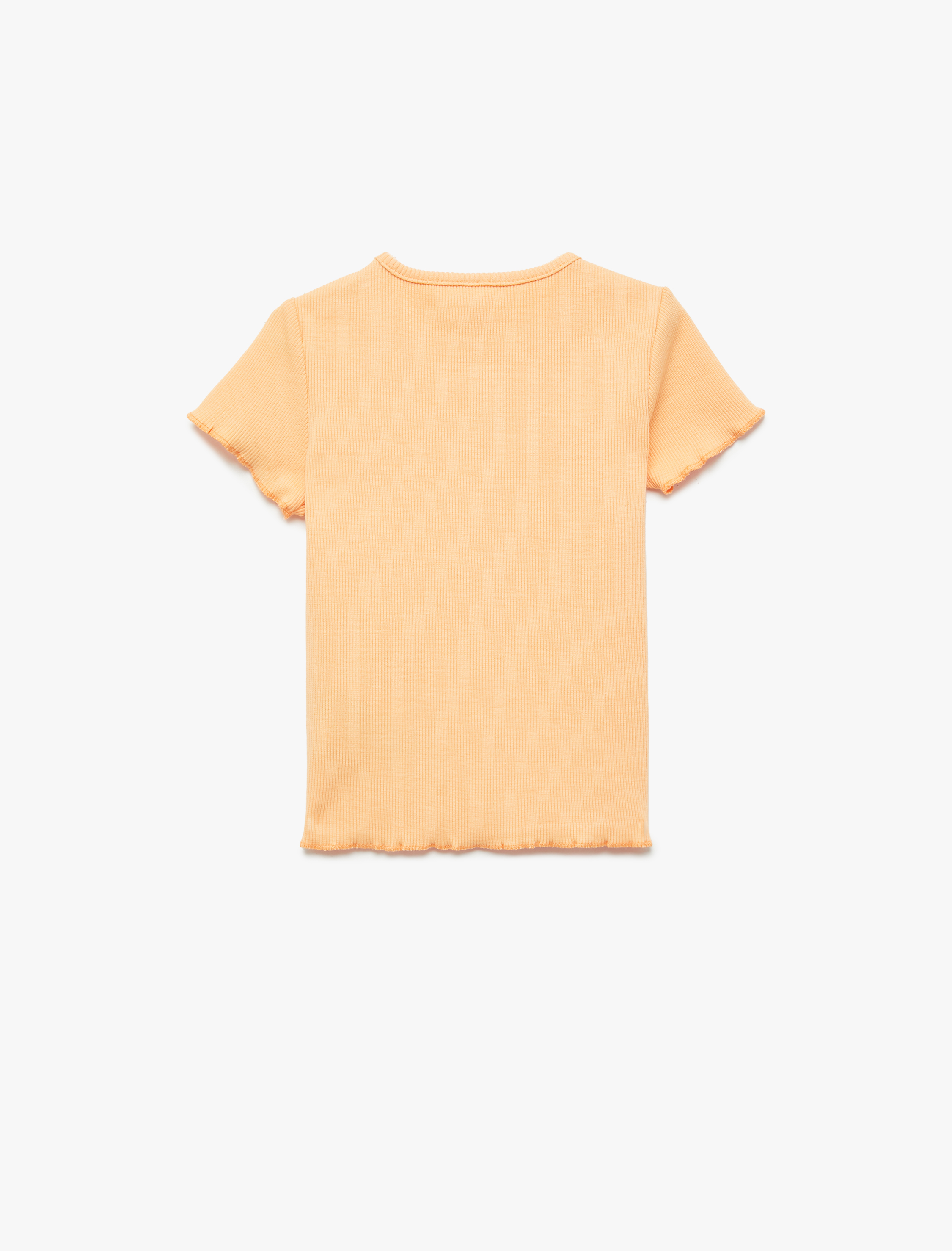  Kız Bebek Pamuklu Bisiklet Yaka Kısa Kollu Baskılı Tişört