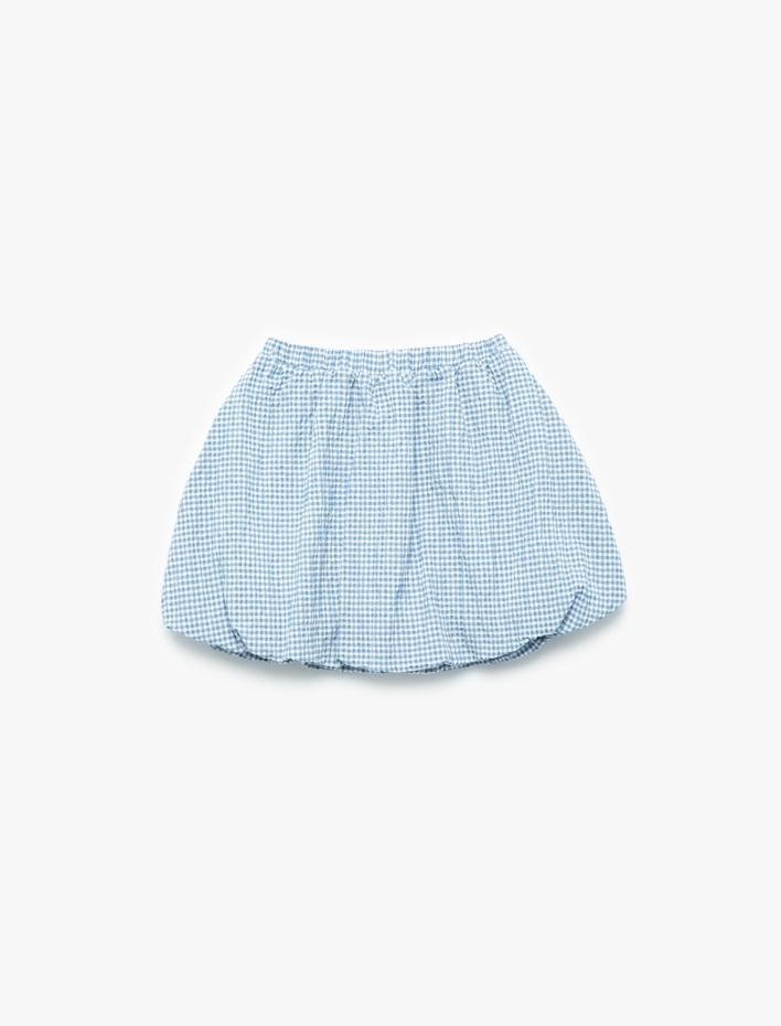 Kız Bebek Fiyonk Detaylı Pötikareli Mini Balon Etek