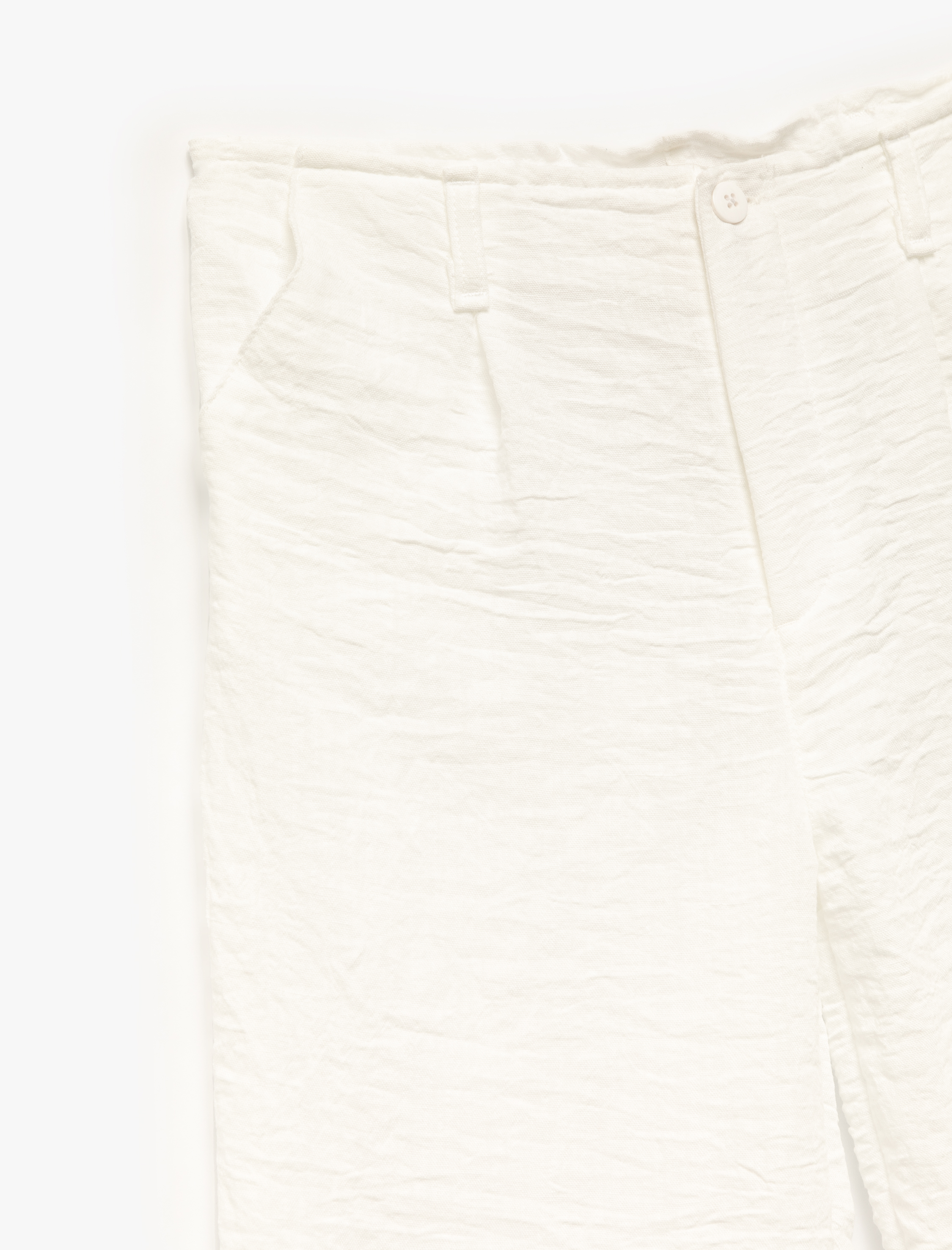  Kız Çocuk Keten Görünümlü Dokulu Cepli Geniş Paça Pantolon