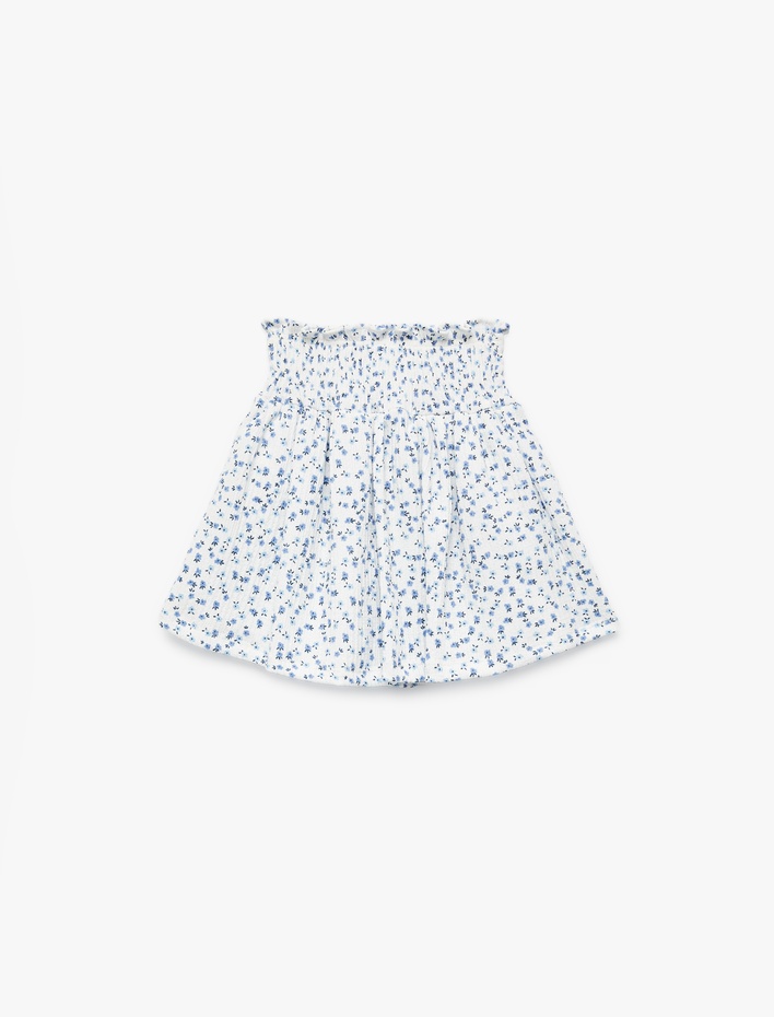 Kız Bebek Gipeli Çiçekli Yüksek Bel Mini Şort Etek