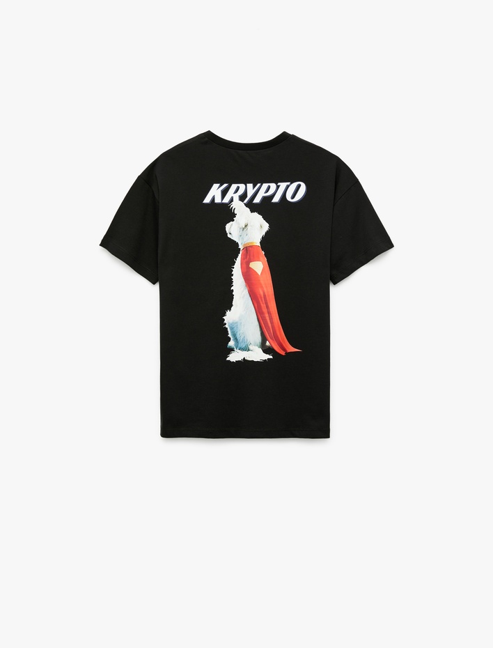 Erkek Çocuk Superman Lisanslı Kısa Kollu Bisiklet Yaka Baskılı Oversize Tişört