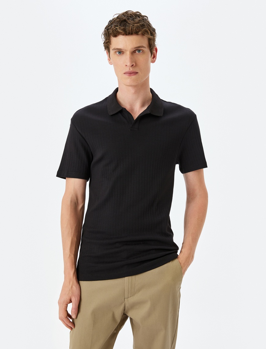   Kısa Kollu Pamuklu Slim Fit Polo Yaka Tişört