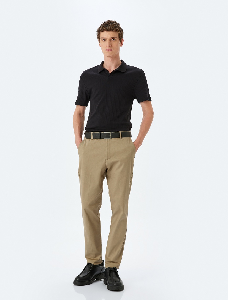   Kısa Kollu Pamuklu Slim Fit Polo Yaka Tişört