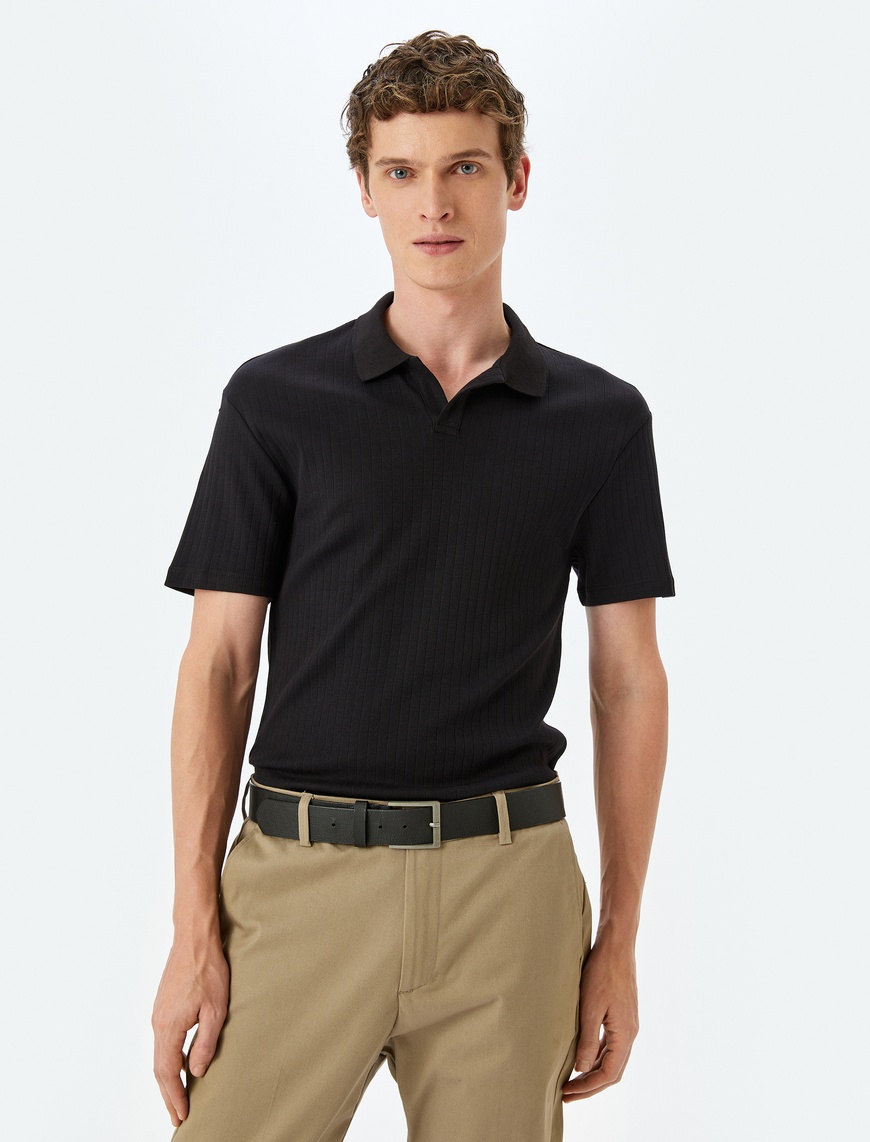   Kısa Kollu Pamuklu Slim Fit Polo Yaka Tişört