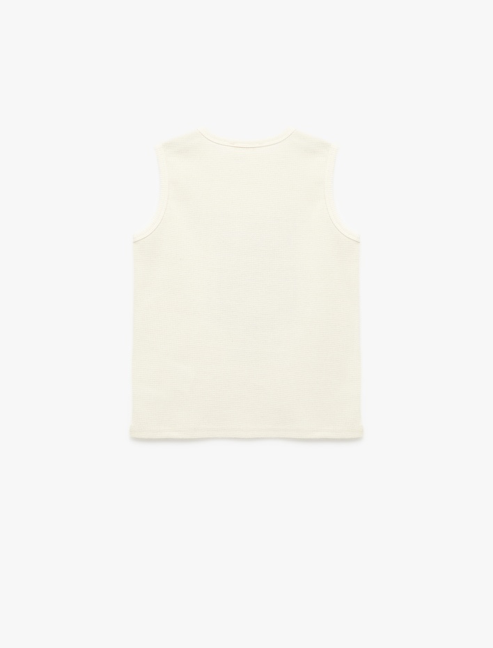 Erkek Çocuk Kaplan Baskılı Bisiklet Yaka Kolsuz Atlet