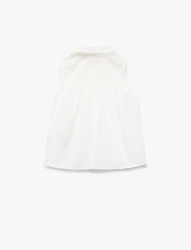 Pamuklu Kolsuz Peplum Gömlek_1