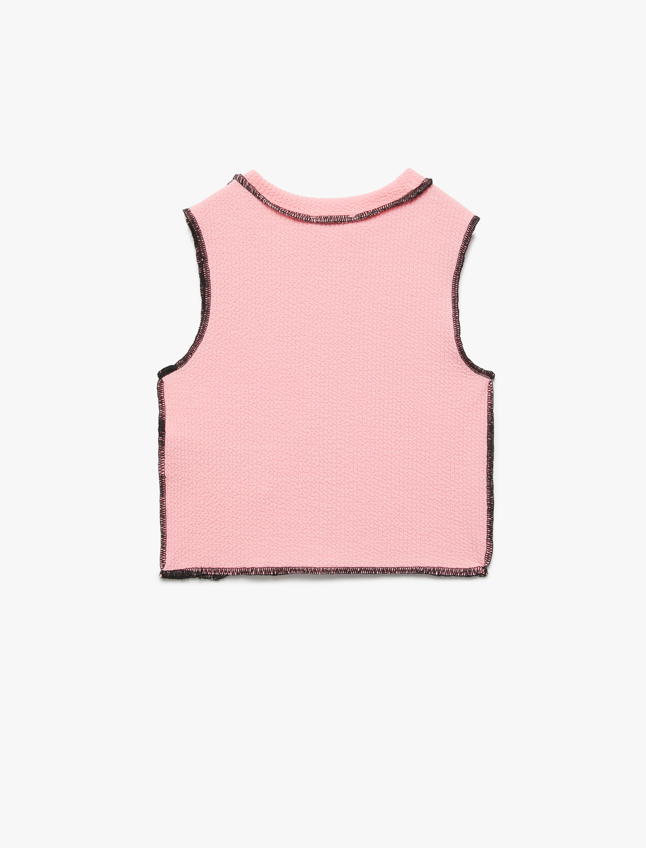  Kız Çocuk Dikiş Detaylı Viskon Karışımlı Bisiklet Yaka Atlet