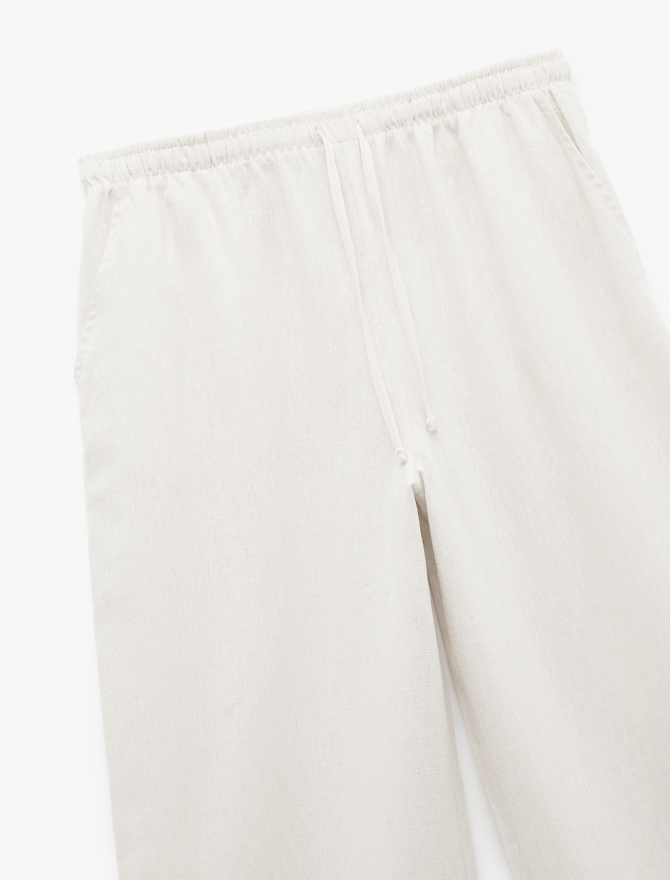 Regular Fit Cepli Pile Detaylı Geniş Paça Kumaş Pantolon