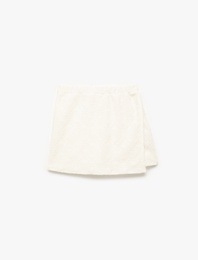 Fisto Beli Lastikli Mini Şort Etek