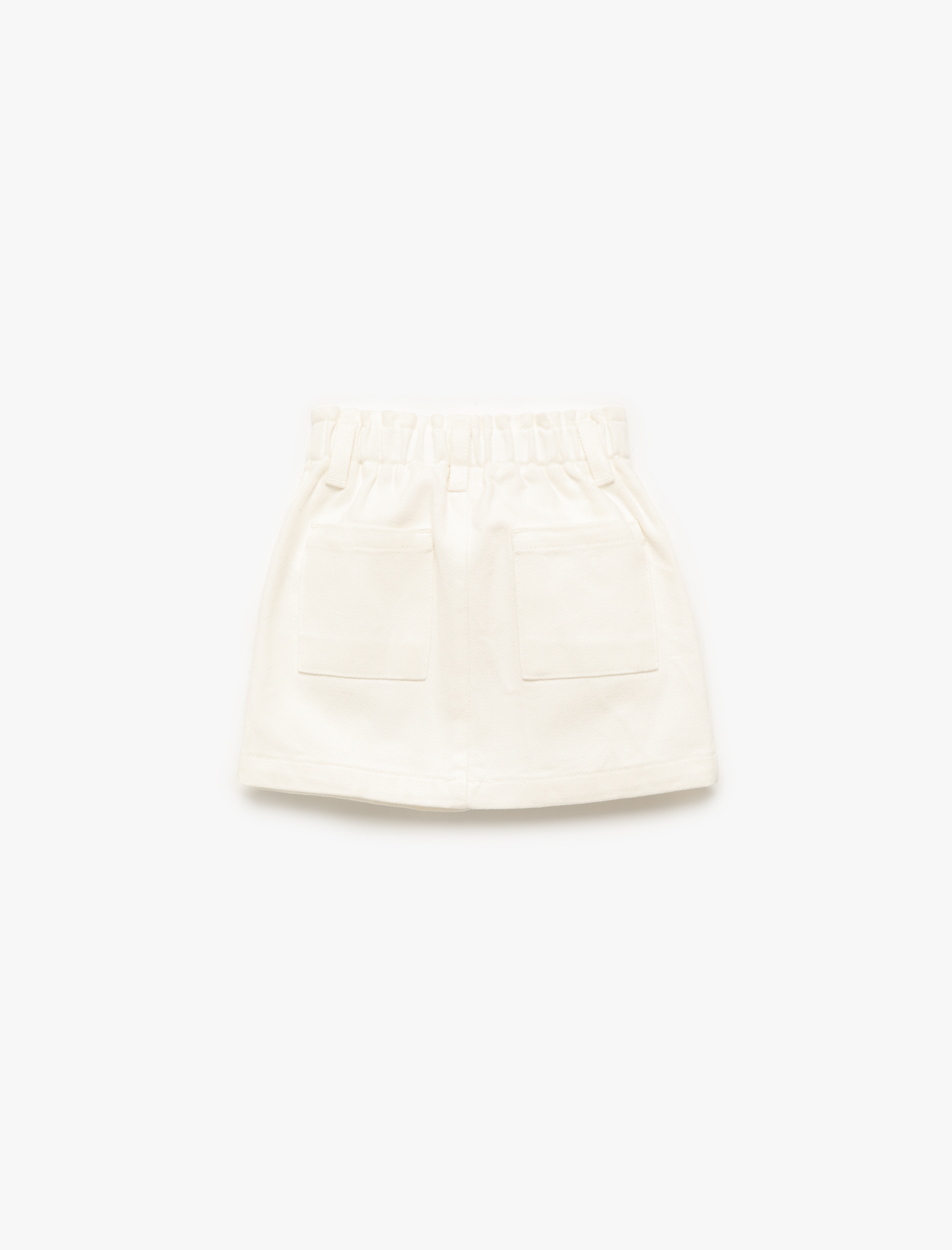  Kız Bebek Çıt Çıt Düğme Detaylı Beli Lastikli Cepli Mini Etek