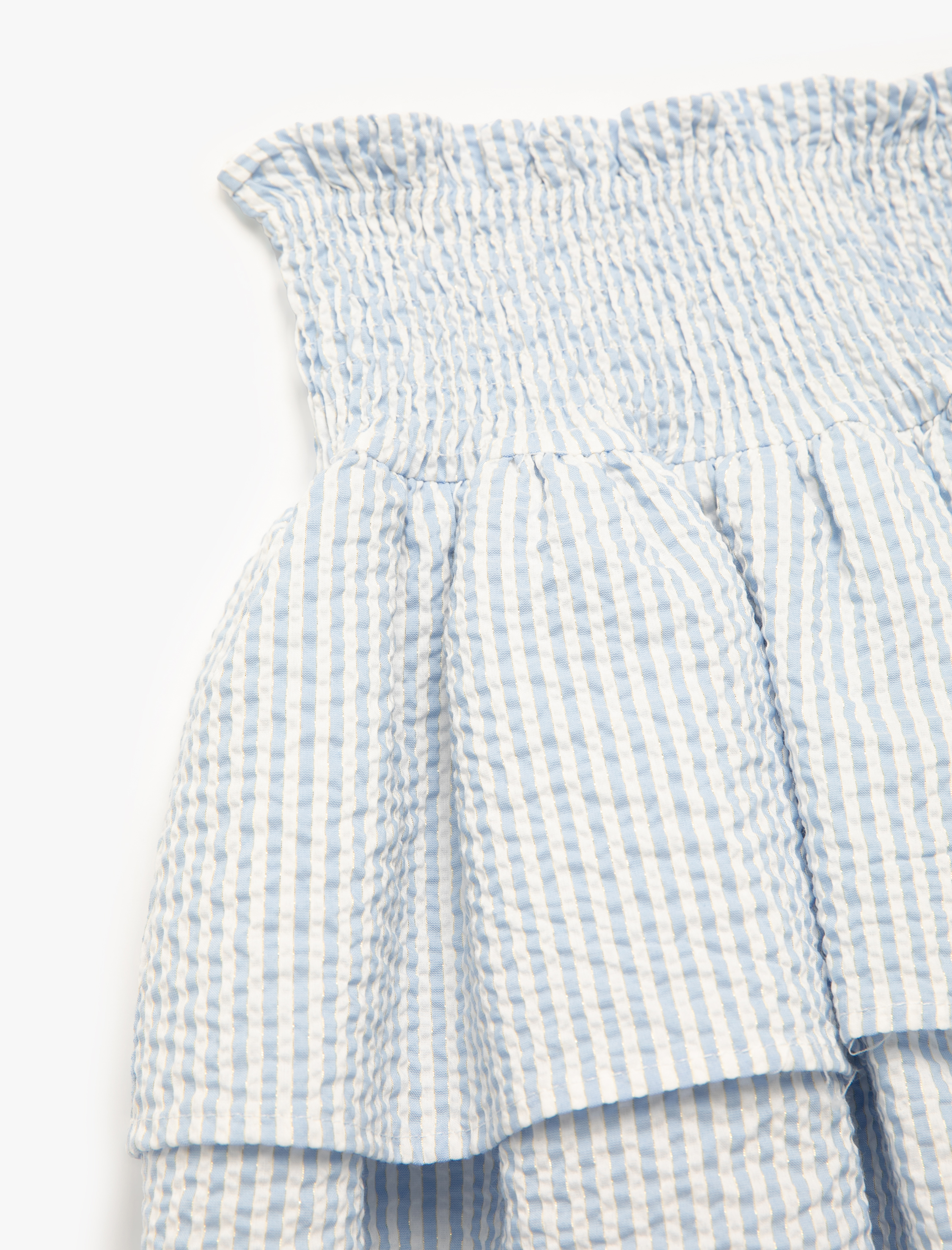 Kız Çocuk Gipe Detaylı Pötikareli Katlı Fırfırlı Etek