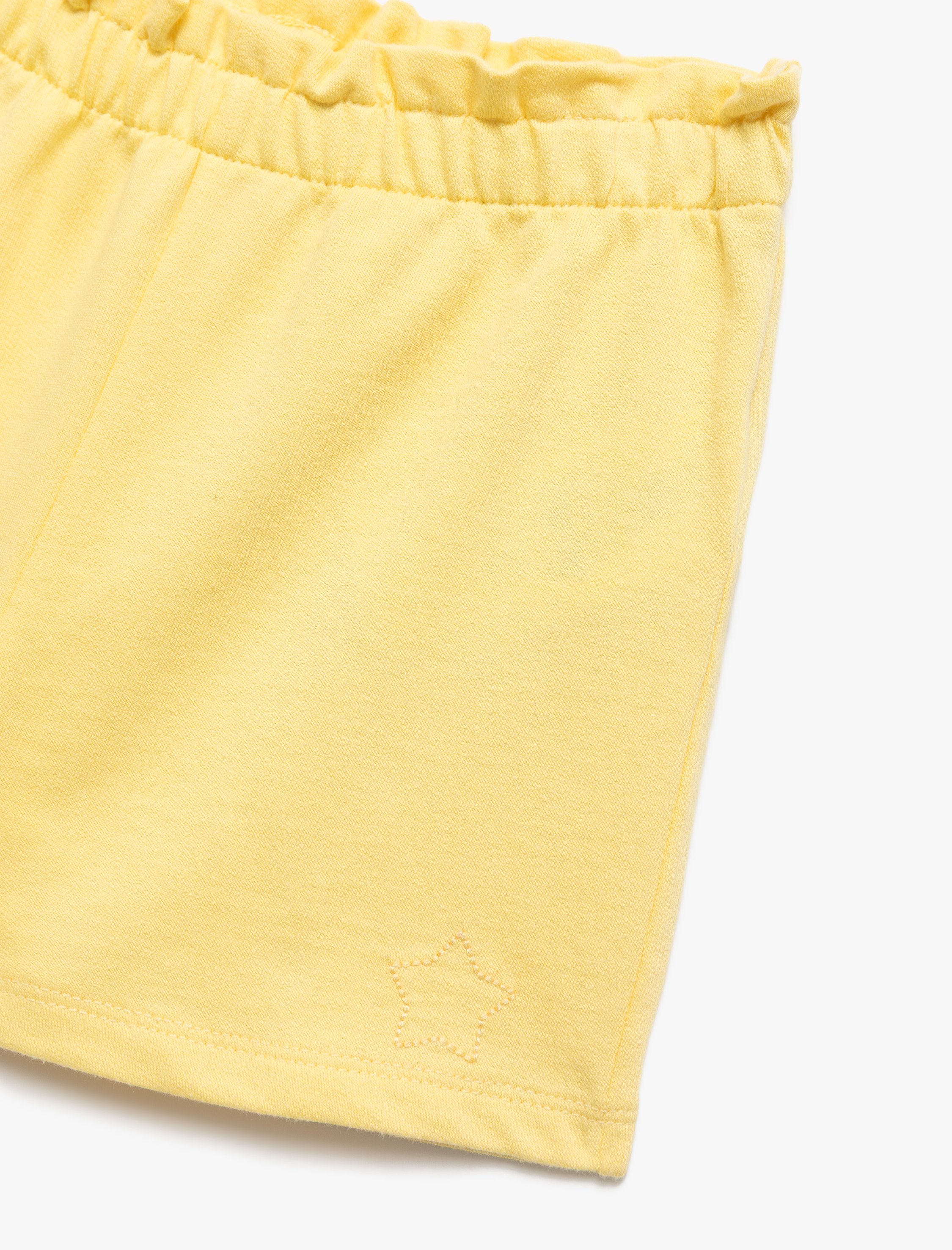  Kız Bebek Pamuklu Beli Lastikli Nakış Detaylı Mini Şort