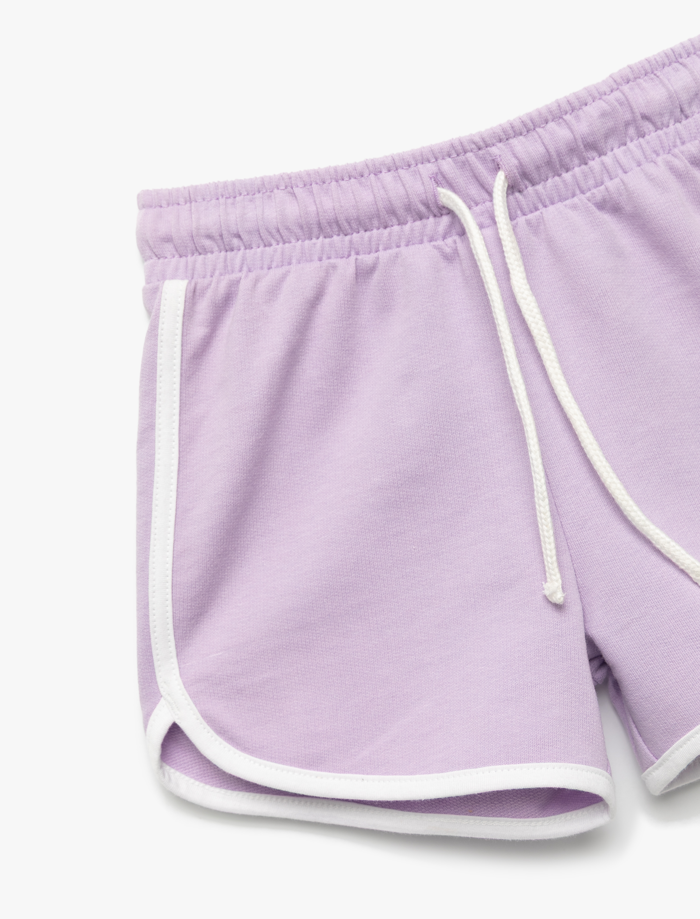  Kız Bebek Pamuklu Beli Bağcıklı Biyeli Mini Şort