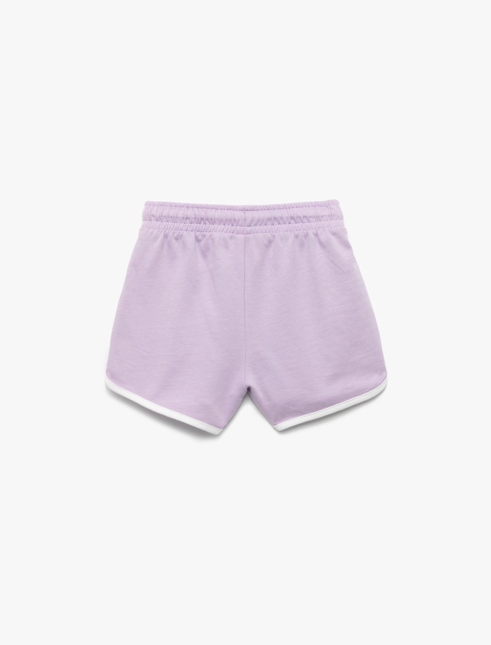 Kız Bebek Pamuklu Beli Bağcıklı Biyeli Mini Şort