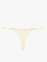 Transparan Fiyonklu Dantelli String Külot