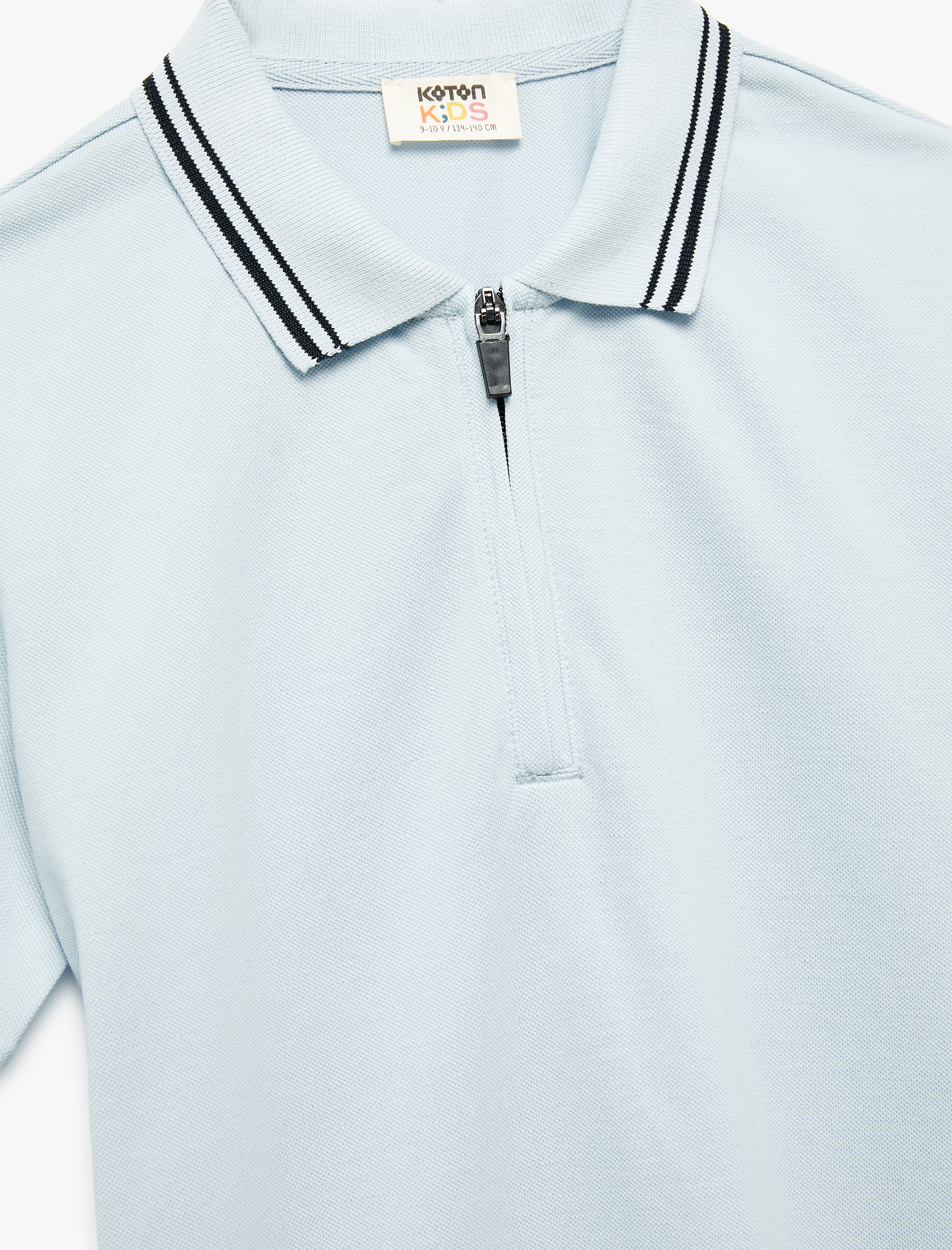  Erkek Çocuk Pamuklu Kısa Kollu Biyeli Polo Yaka Tişört