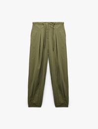 Beli Bağcıklı Düz Paça Rahat Kalıp Cepli Paraşüt Pantolon