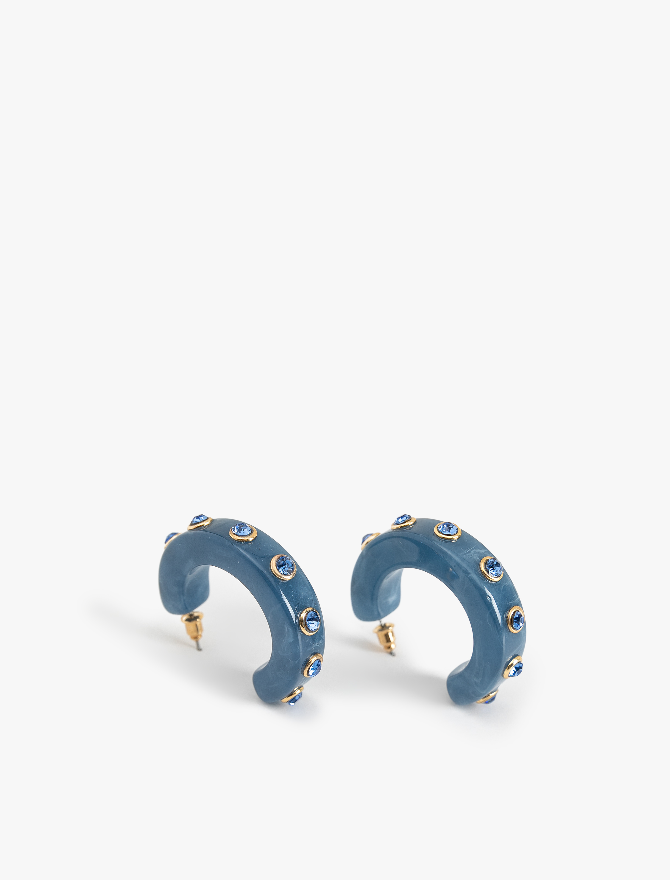  Kadın Çelik Karışımlı Boncuk Detaylı Halka Küpe - Koton X Melis Ağazat