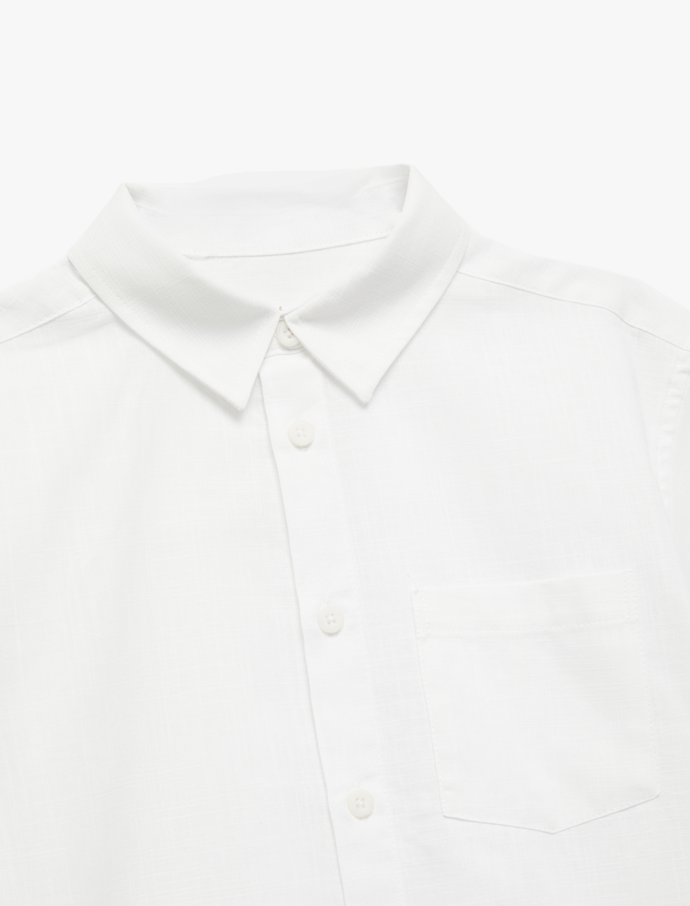  Erkek Çocuk Pamuklu Klasik Yaka Kısa Kollu Gömlek