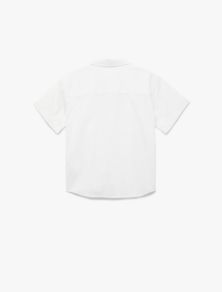 Erkek Çocuk Pamuklu Klasik Yaka Kısa Kollu Gömlek