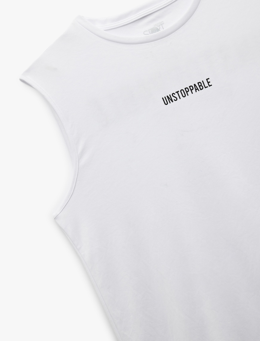   Kolsuz Bisiklet Yaka Oversize Arkası Baskılı Spor Atlet